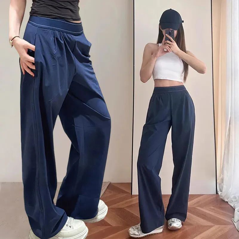 Designer Yoga Pants Gym Clothing Women Sports High-Waist Full-length Dance StudioTrousers Straight-Leg Suit Up Pant Jogger Sweatpants Wrinkle-resistan