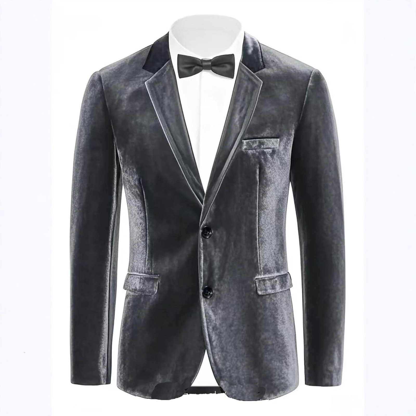 2025 Autumn Winter New Mens Casual Slim Fit Velvet Blazer Small Suit Trend