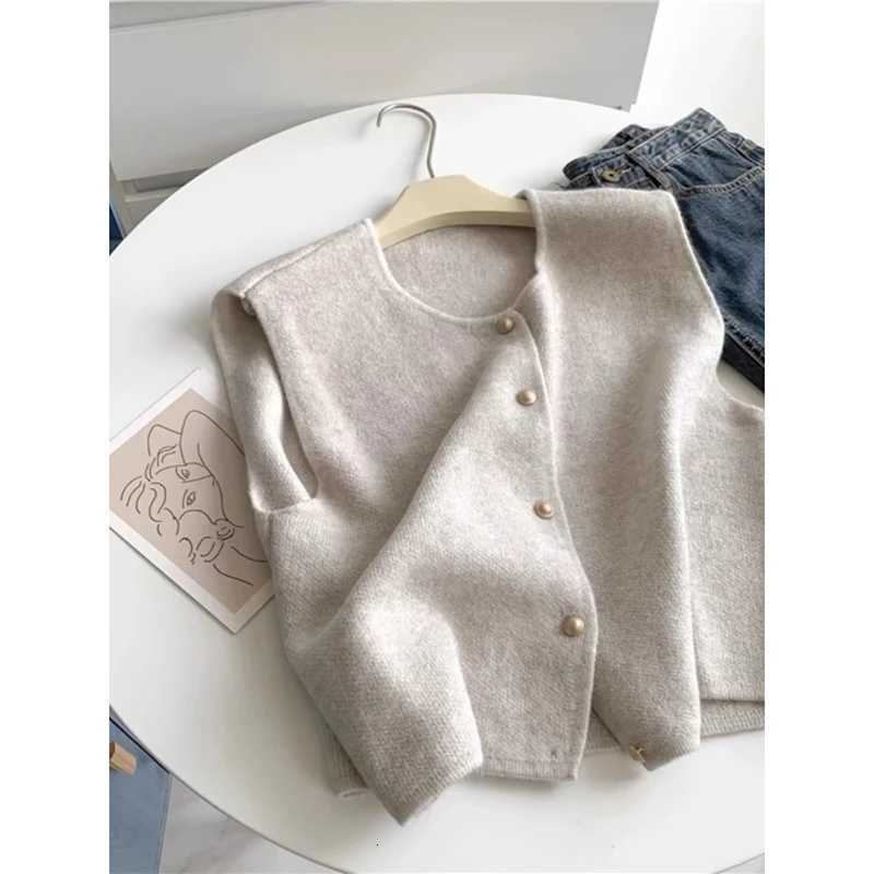 YIBASHU Autumn Women Cardigan Korean Elegant Knitted Sleeveless Female Casual Sweater Tanks Fashion Slim Ladies Casual TopsT251128