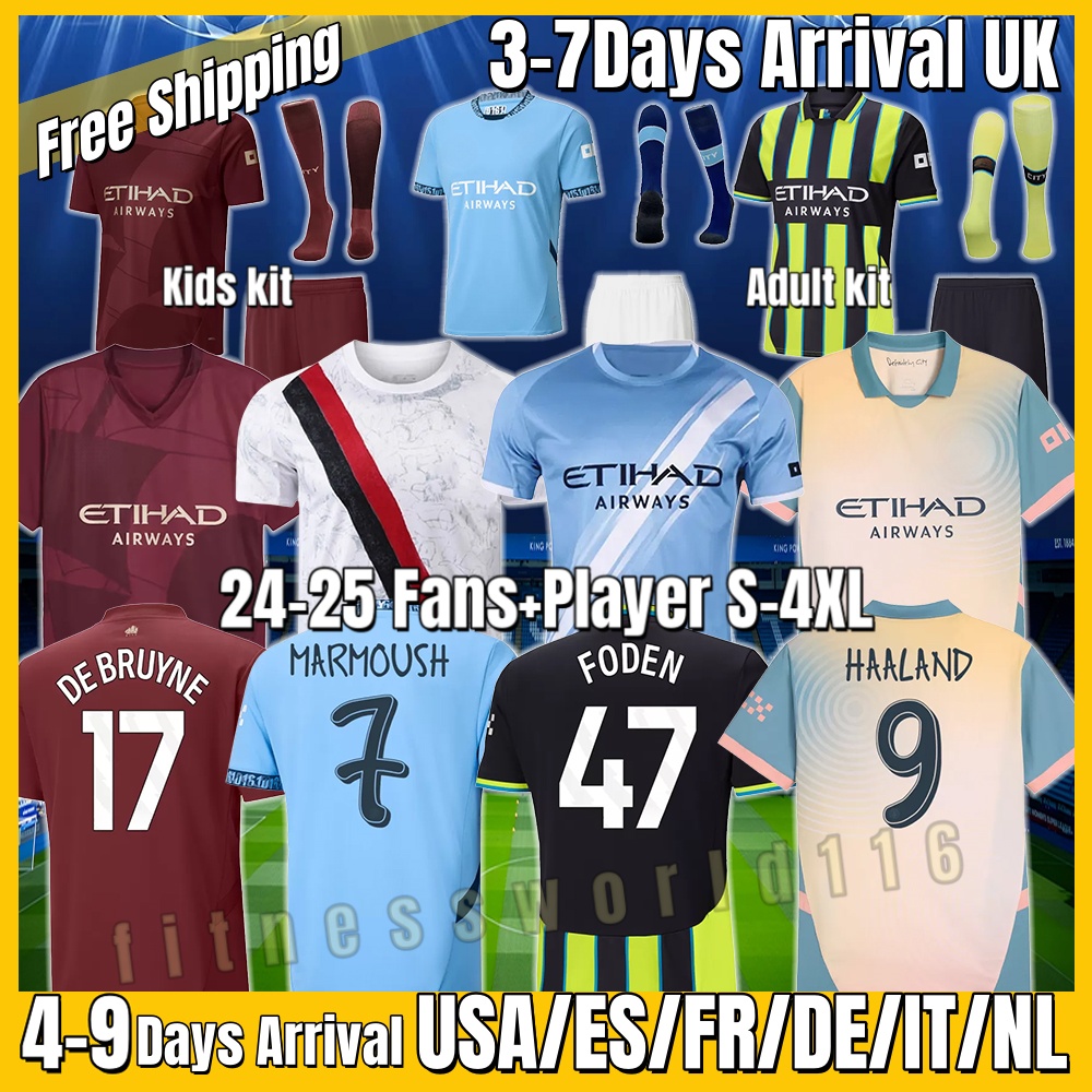 2025 26 Collection Kits HAALAND 24 25 Fourth Soccer Jerseys FODEN DE BRUYNE Retro FODEN GREALISH MAN cities 4th football shirt 24 25 kit Kids CITY Kids Kit Football S-4XL