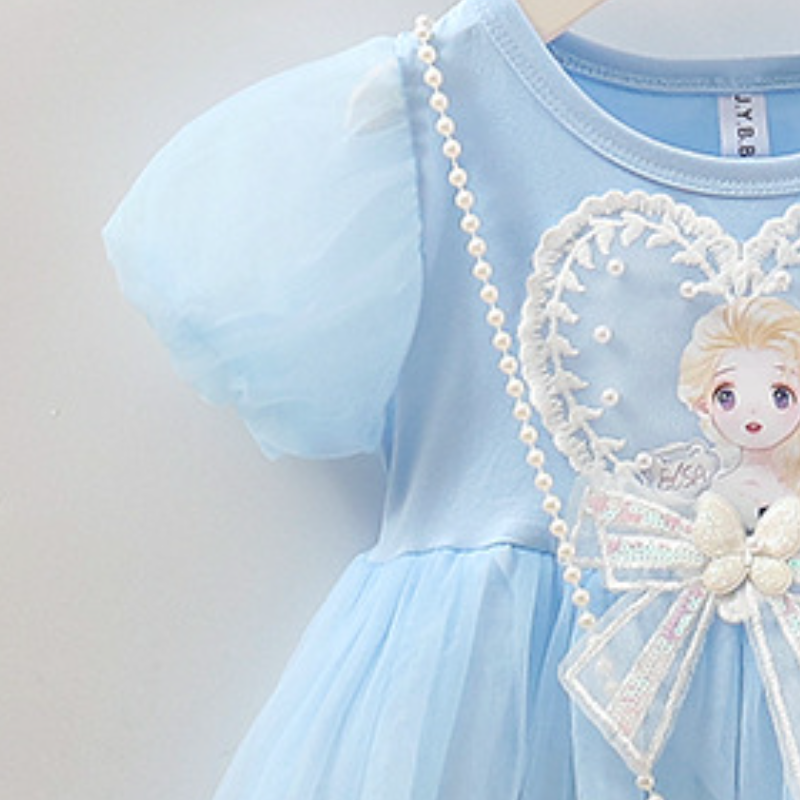 Disney birthday outfit dress princess dress beach dress children's designer clothing children's baby Elsa dress baby summer baby puffy dress