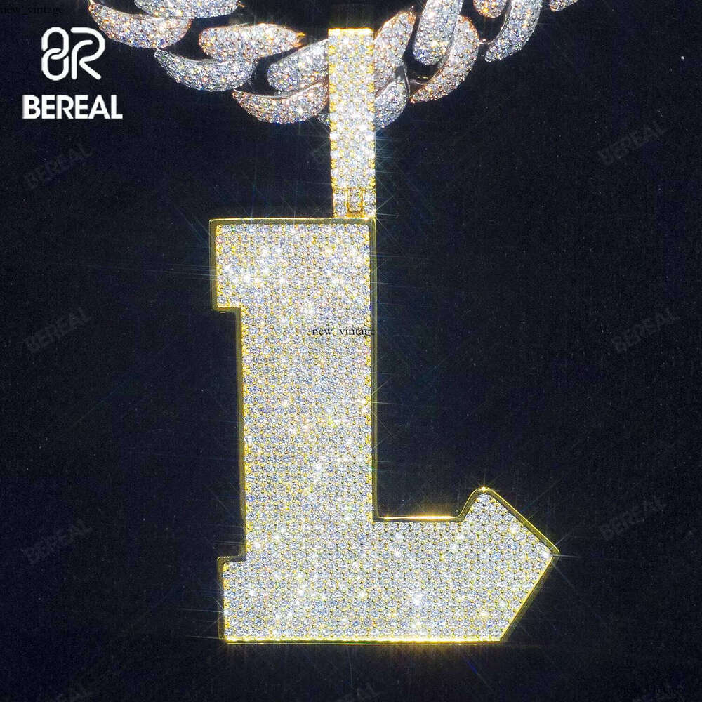 Customized Silicon Stone No. 3 Hip-Hop Style Long Stick Bread Cut 925 Silver Vvs Moissanite Iced Pendant Fine Jewelry