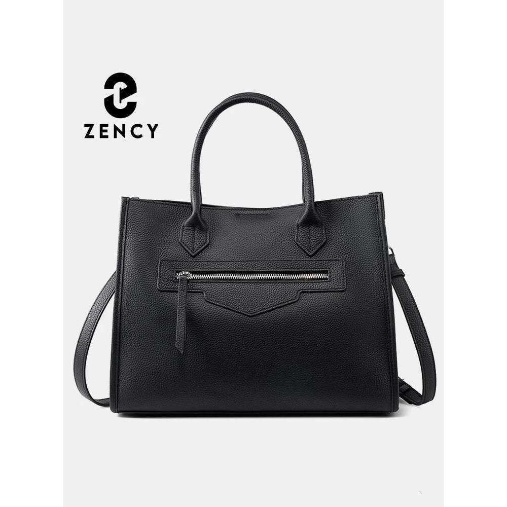 Designer Bag Zency Women Handbag Vintage Genuine Leather Shoulder Bag Ladies Crossbody Simple Top Handle For Work Designer Big Bags