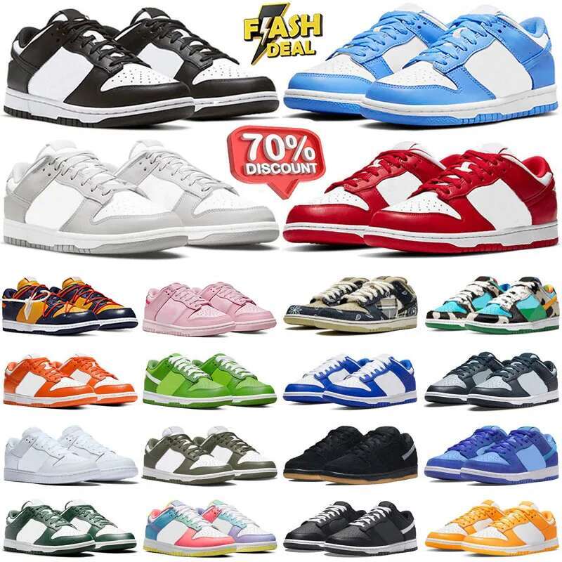 Designer Running Shoes Men Women Sneakers Panda Triple White Black Flat Grey Fog Orange Pink University Blue Green Red Outdoor Sports Trainers 36-45