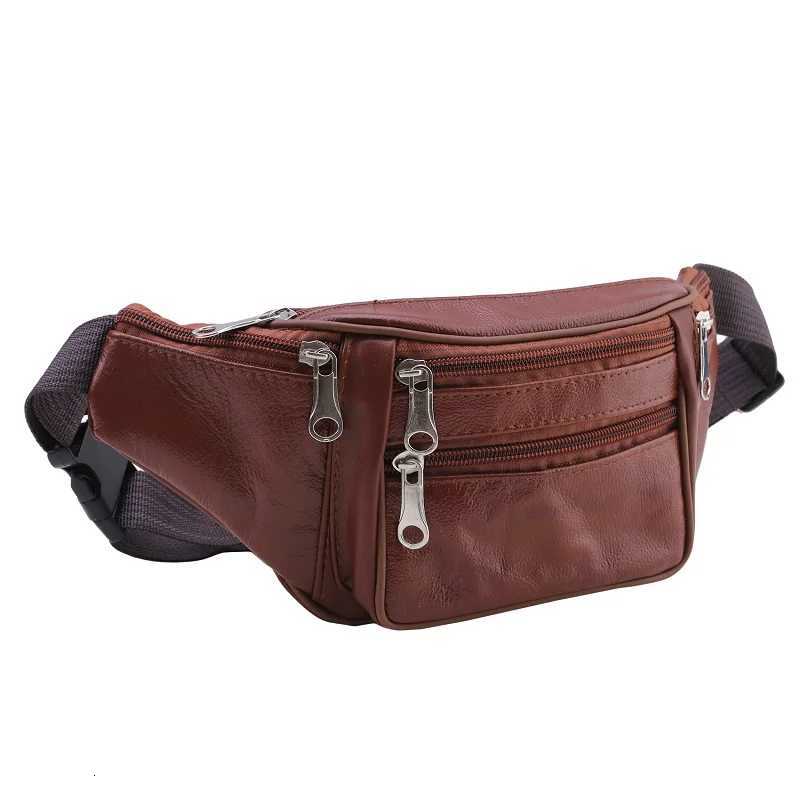 Mens Waist Pack PU Leather Bag Waist Belt Bag Male Artificial Leather Fanny Pack Fashion Luxury Small Shoulder Bags for MenT251128