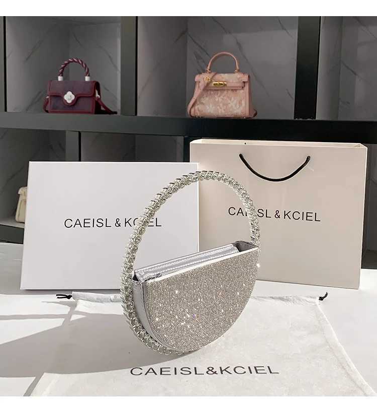 Luxury Designer Acrylic Handle Women Handbag Crystal Rhinestones Diamond Evening Bag Wedding Party Clutch Purse Shoulder Bag K251128