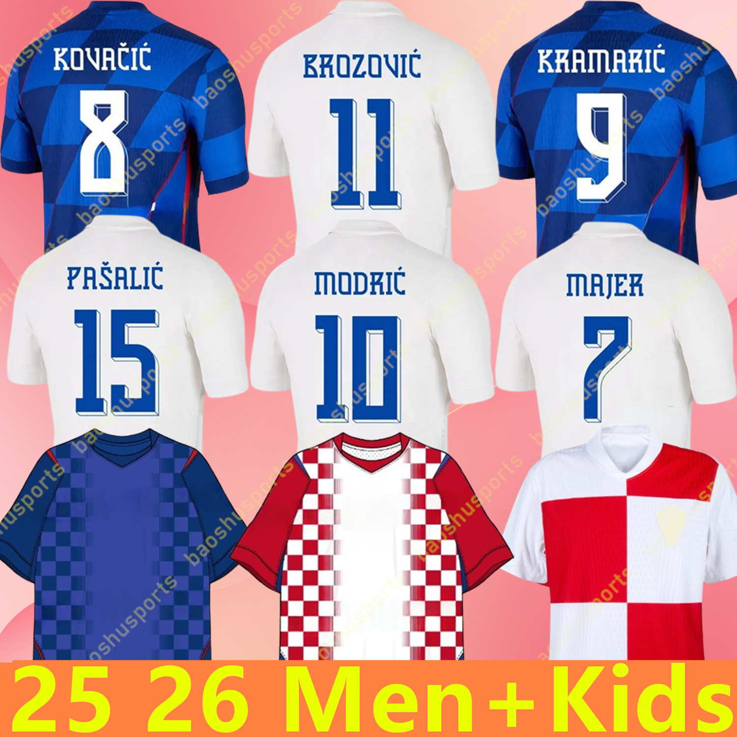 25 26 Euro cup Modric Soccer Jerseys Croatia national team 2025 2026 BREKALO PERISIC football Shirt BROZOVIC KRAMARIC REBIC LIVAKOVIC PASALIC Men kids kits Uniform