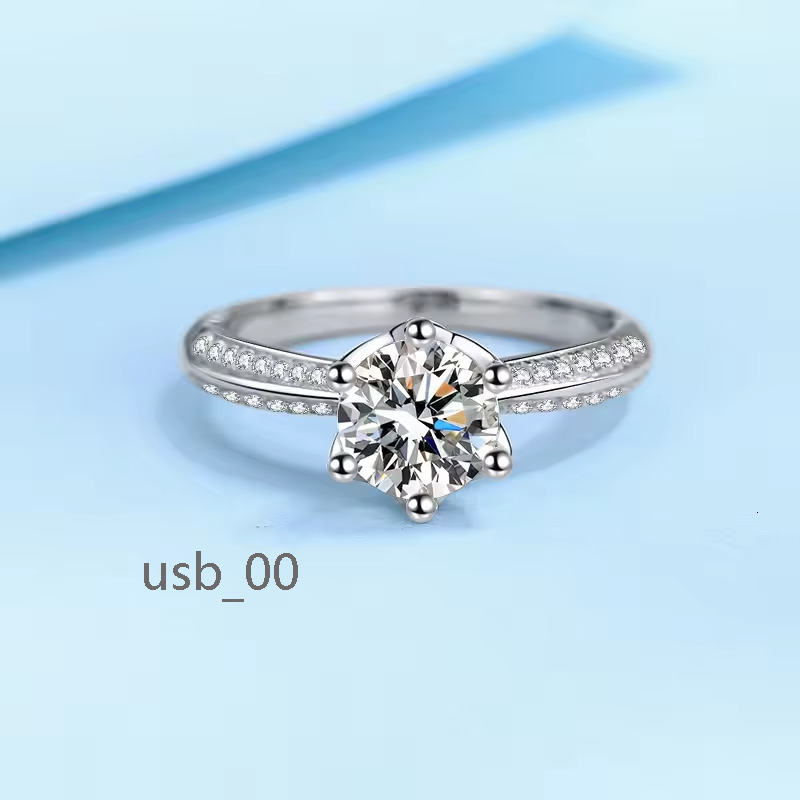 Luxury D VVS Clarity Moissanite Diamond Stone Wedding Ring S925 Silver Fine Moissanite Ring
