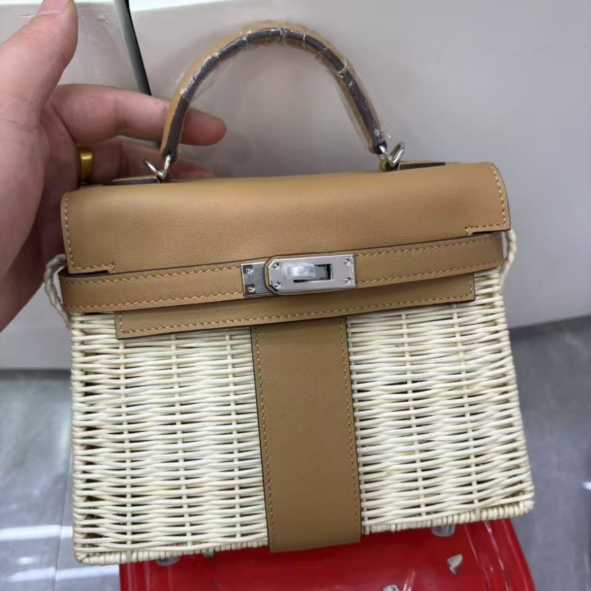 Shoulder Bags Designer 2025S high-end bamboo spring and summer travel picnic vacation beach DIY hand woven Kelly crossbody bag shoulder bag