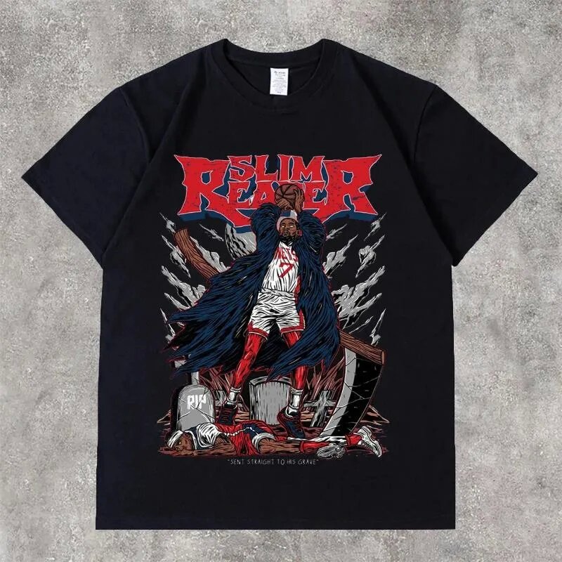 Basketball Graphic Print T Shirt Sports Men Women Hip Hop Streetwear Fashion Short Sleeve Classic T Shirt Unisex