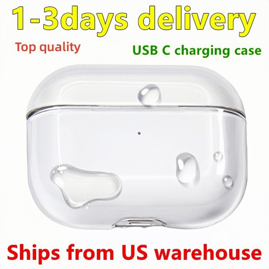 USA Stock For Airpods pro 2 3 4 max earphones Accessories for airpods 4 Silicone Cute Protective Headphone Cover airpodspro 2 Wireless headphones Shockproof Case