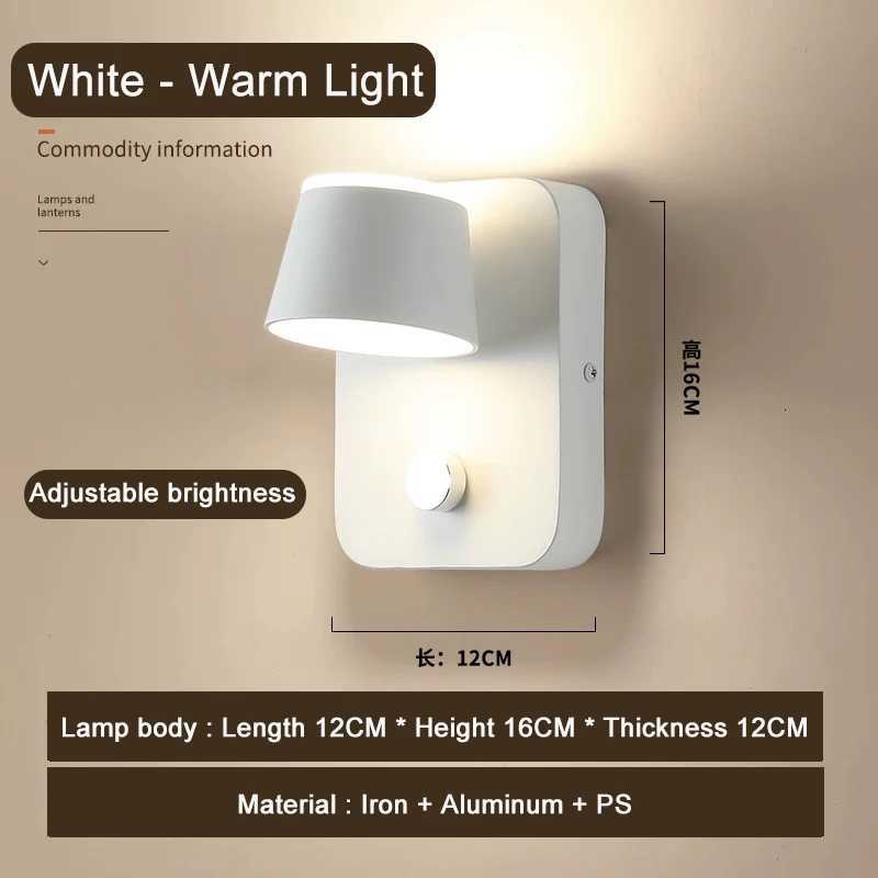 350 Degrees Adjustable LED Wall Light Aluminum Indoor Sconce Lamps Bedside Reading Lamp 10W Bedroom Light Home Decor Luminarie M251128