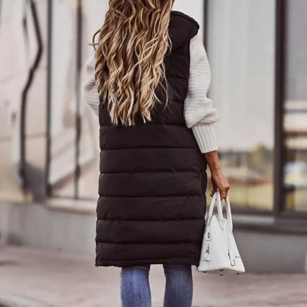 2023 Winter Vest Womens Down Cotton Jacket Womens Warm Sleeveless Casual Hooded Vest Zipper Vest JacketT251128