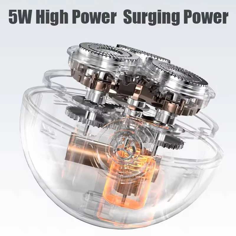 Komingdon Round Head Electric Shaver for Men Portable Waterproof Rechargeable Shaver Travel Beard Trimmer Gift for Him C251128