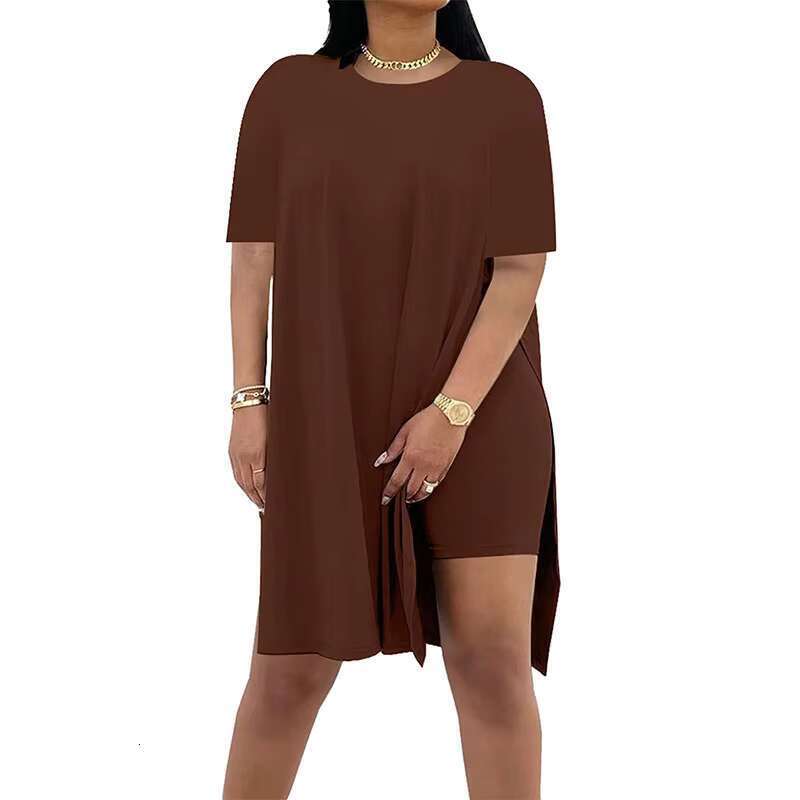Fashion Women's Long T-shirt and Shorts Two Piece Set Breathable Plus Size Short Sleeve Sportswear for Women