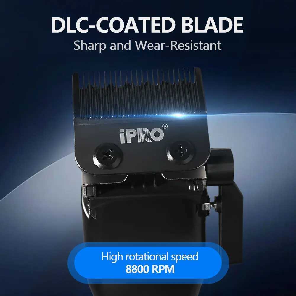 IPRO S1081 Professional Electric Hair Clipper 8800RPM High Speed 4500mAh Long Battery Life Magnetic Detachable Comb Hair Trimmer X251128