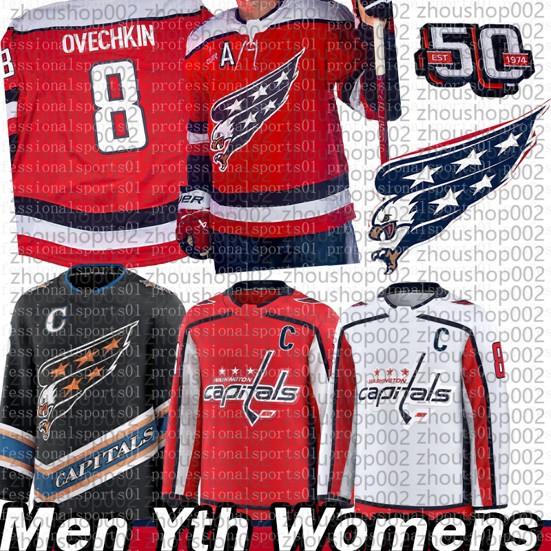 Capitals Jersey Alex Ovechkin Jersey Strome TJ Oshie Tom Wilson Nicklas Backstrom Charlie Lindgren Logan Thompson Jaromir Jagr Washiington Hockey Jers
