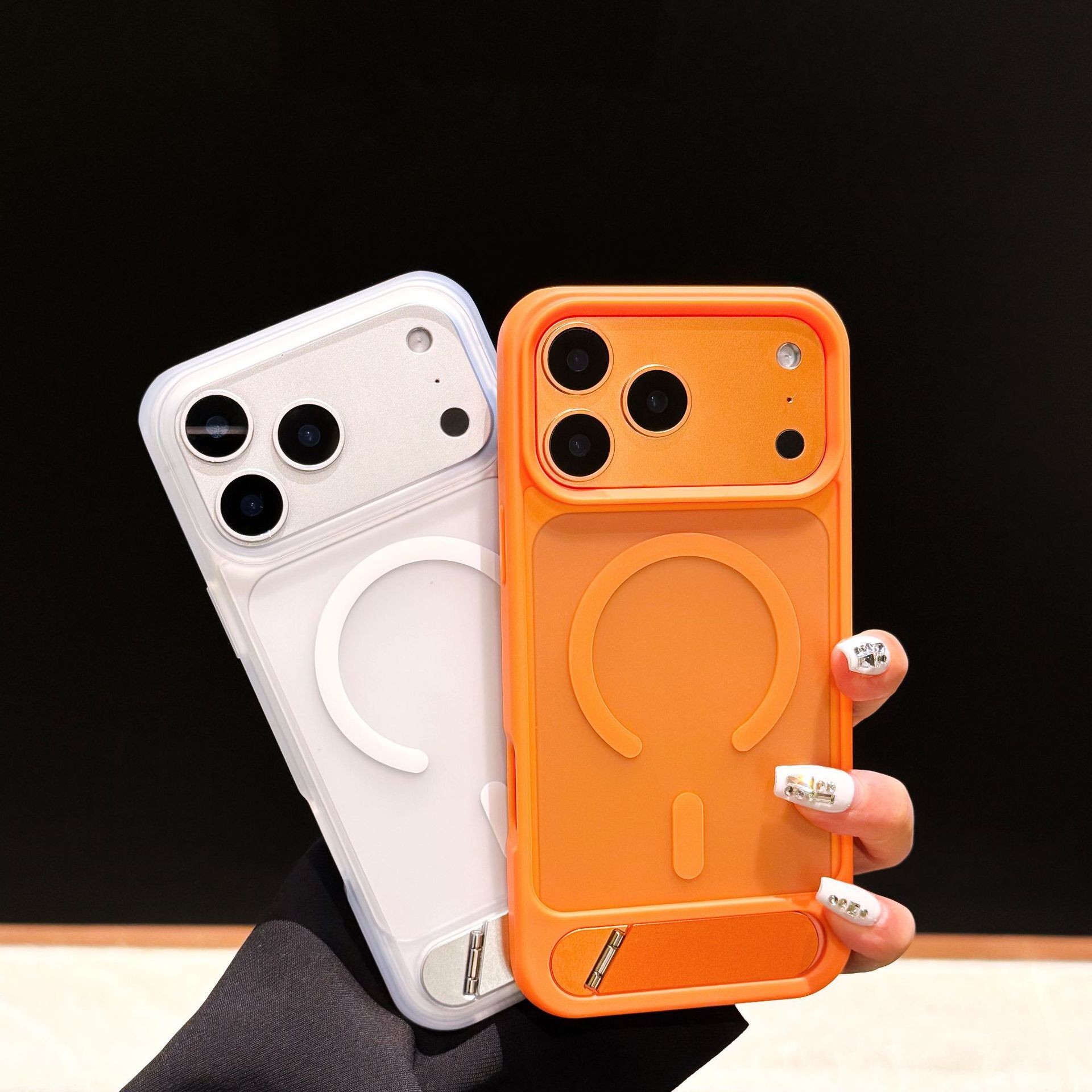 Slant Flip Stand Magnetic Phone Case Compatible iPhone 17 Pro Max Skin Feel Protective Cover iPhone 16/15