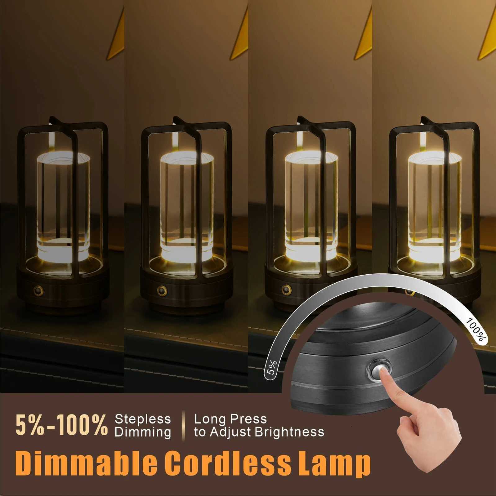 Lantern/lantern Modern Design USB LED Table Lamp Touch Switch Night Light With Rechargeable Battery for Restaurant Hotel Use M251128