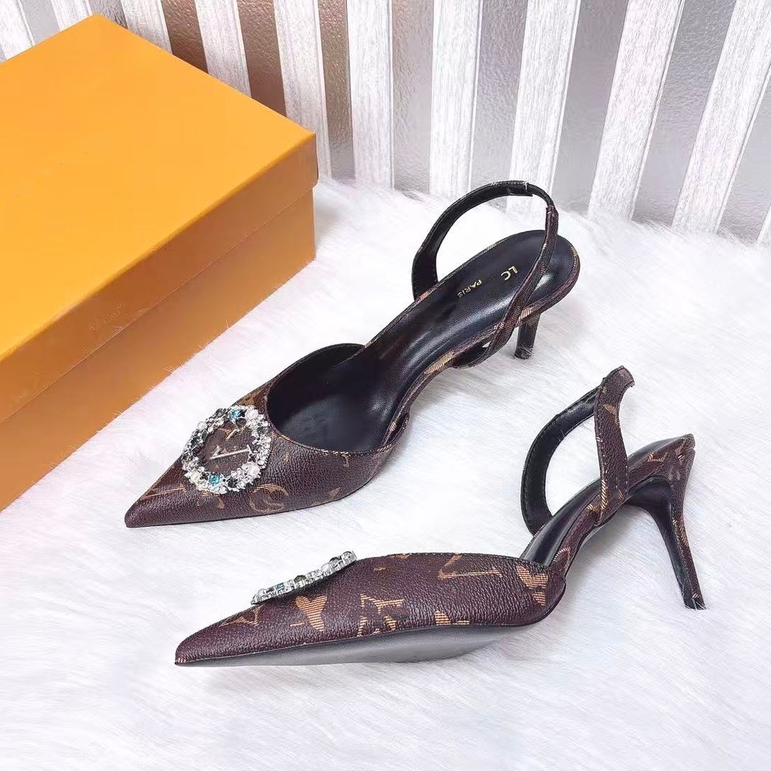 2025 Luxury Designer shoes for women high-quality new high heels Parisian design handcrafted women's wedding party crystal princess shoes sandals