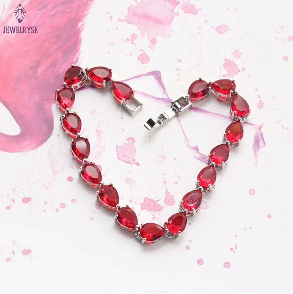 Classic fashion jewelry - 925 sterling silver rose gold teardrop-shaped pear-shaped cut multicolored CZ jewelry diamonds - Women's engagement bra