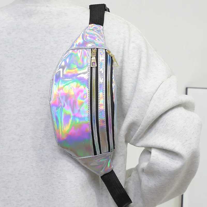 Trendy Personality Womens Waist Bag Laser Cool Lightweight Sport Leisure Female Belt Bag Waist Packs For Outings TravelT251128