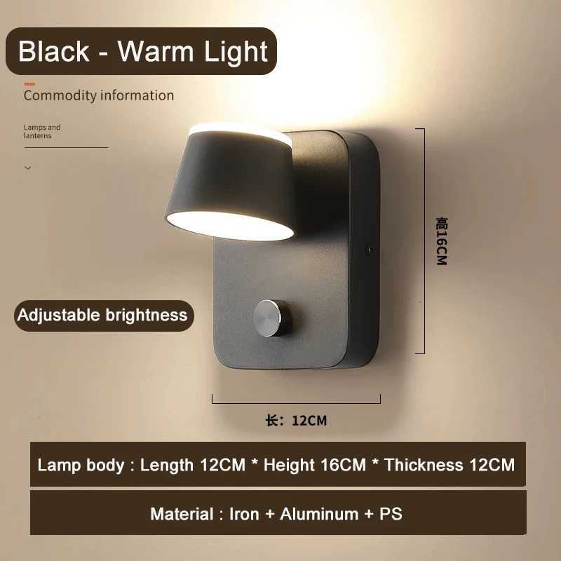 350 Degrees Adjustable LED Wall Light Aluminum Indoor Sconce Lamps Bedside Reading Lamp 10W Bedroom Light Home Decor Luminarie M251128