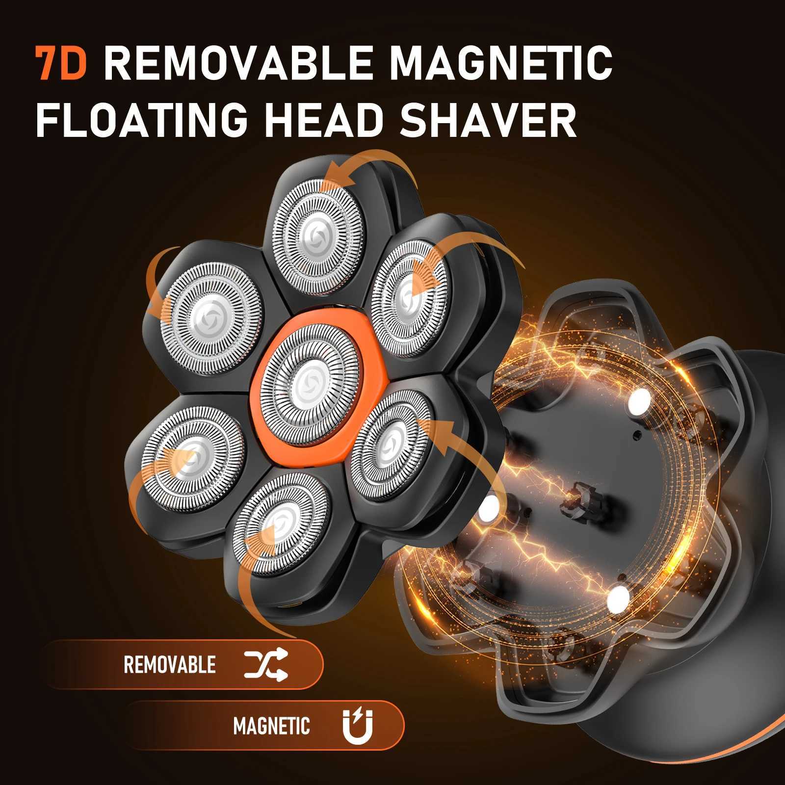 MAXGROOM 7D Electric Shaver For Man Blad Hair Trimmer Waterproof Head Shaver Beard Trimmer USB Rechargeable Head Shaving Machine C251128