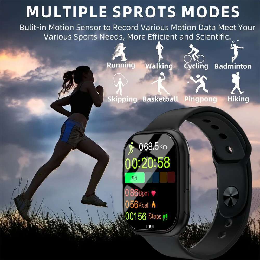 LAXASFIT Series 10 BT Voice Call Healthy Sports Bracelet Fiess Tracker Smart Watch Men Women Holiday Gift