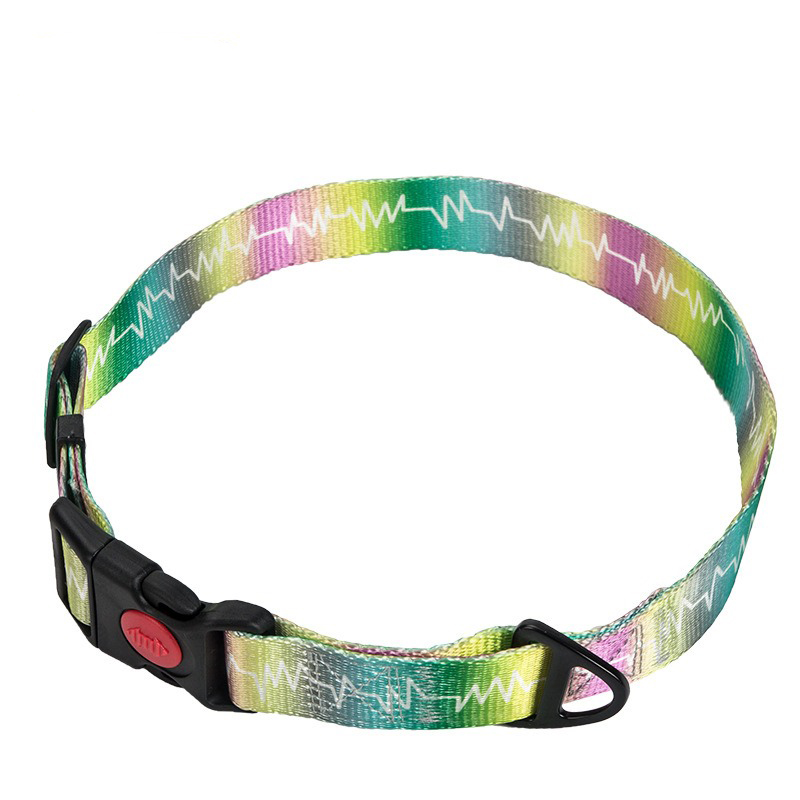 Factory Wholesale Luxury Puppy Collar Green and ECO Three Size Adjustable Pet Dog Collar Colourful Flower Printed Collars | Durable Polyester Designer