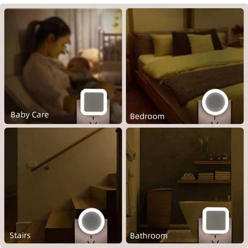 LED Light Control Sensing Lamp Night Lights EU US Plug For Baby Children Living Room Bedroom Corridor Bathroom Light Lamp M251128