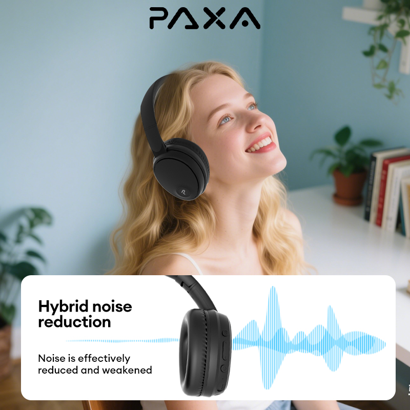 PAXA PBuds Max ANC Wireless Bluetooth Headphones with ANC 43dB Active Noise Cancellation Hi-Res LDAC Spatial Audio Headset