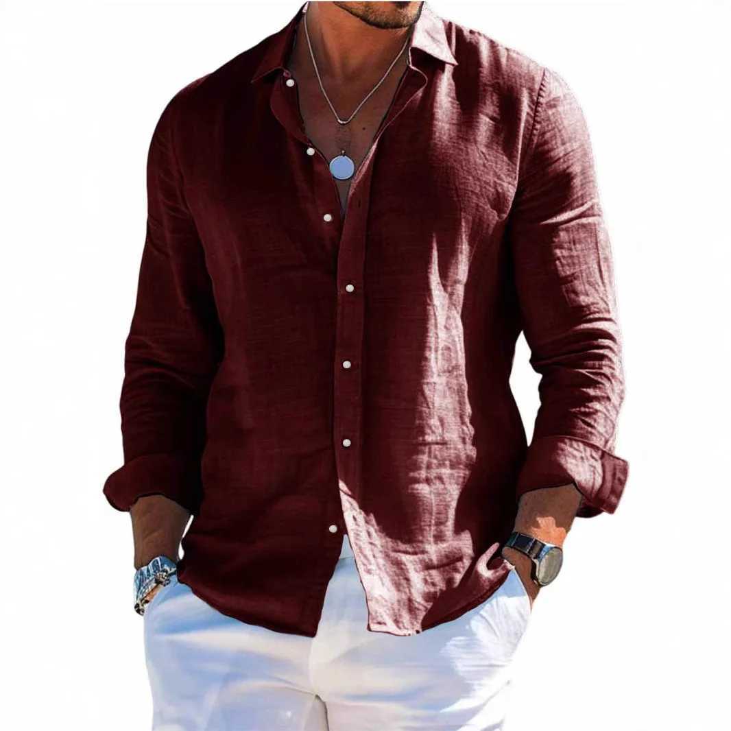 2025 Autumn Winter Mens Thermal Fleece Long Sleeve V Neck solid color Button Casual Polo ShirtW251128