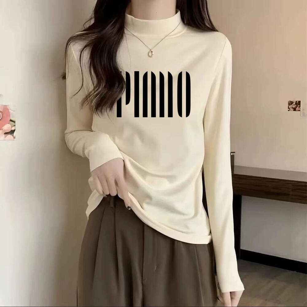 Long Sleeve T-Shirt Graffiti Vibrant Top Autumn Winter Hong Kong Style Pure Cotton Thickened Thermal Couple's Base Shirt For Men And Women