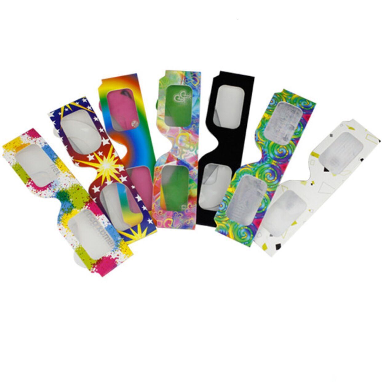 In Stock Paper Card Laser 3D Glasses Line Round Polarized Fireworks Light Separation Interpretation Total Solar Eclipse Telescope