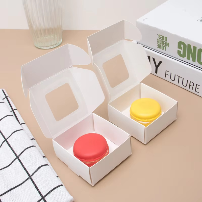 Customized Kraft Paper Box Packaging Square Small Gift Shipping Box Brown Corrugated for Soap Transparent Window With Your Logo