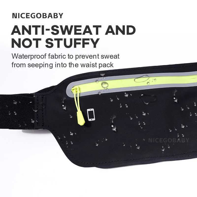 Sports waist pack Multi-functional outdoor running mobile phone mens and womens fitness waterproof invisible pocket ultra-thinT251128