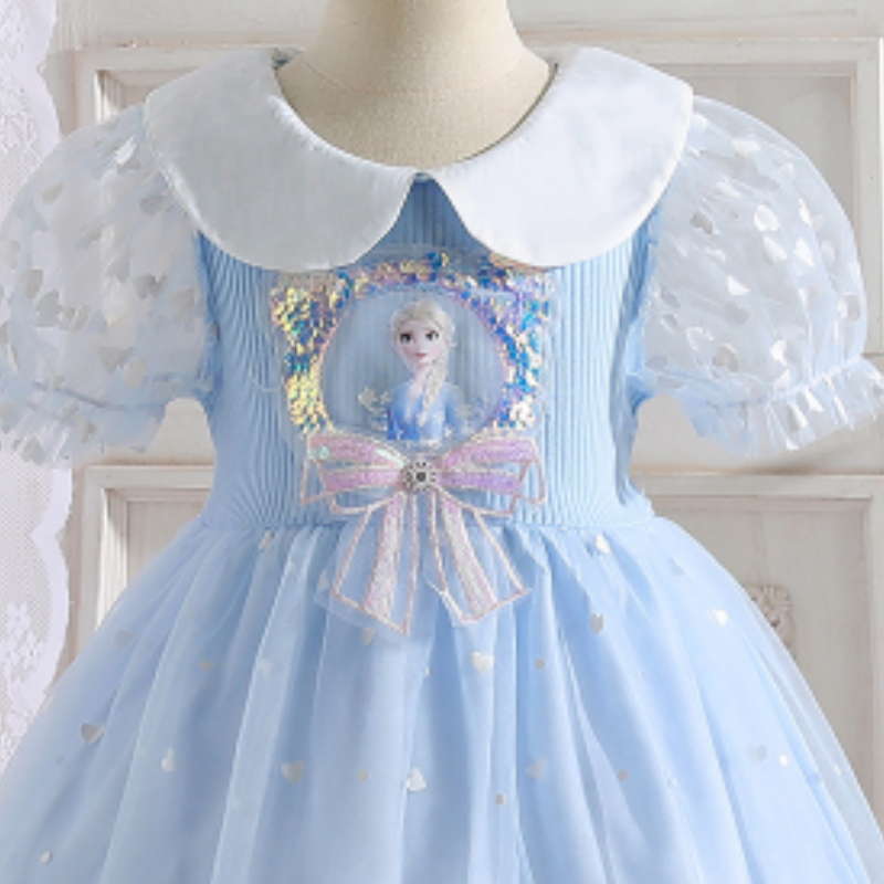 Disney princess dress birthday outfit dress beach dress baby designer clothing girls dress baby Elsa dress girls summer designer dress Comfortable and