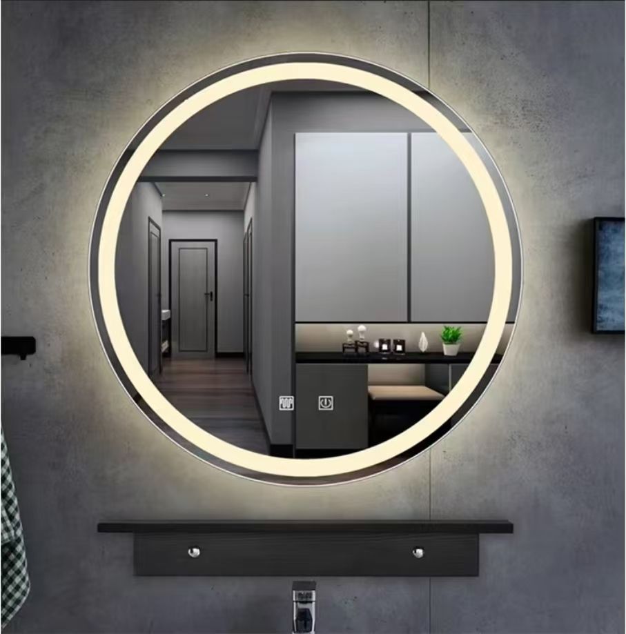 60CM Round Smart Decorative Mirror 3 Color Adjustable Backlight With LED Bathroom Mirror for Hotel and Home Use