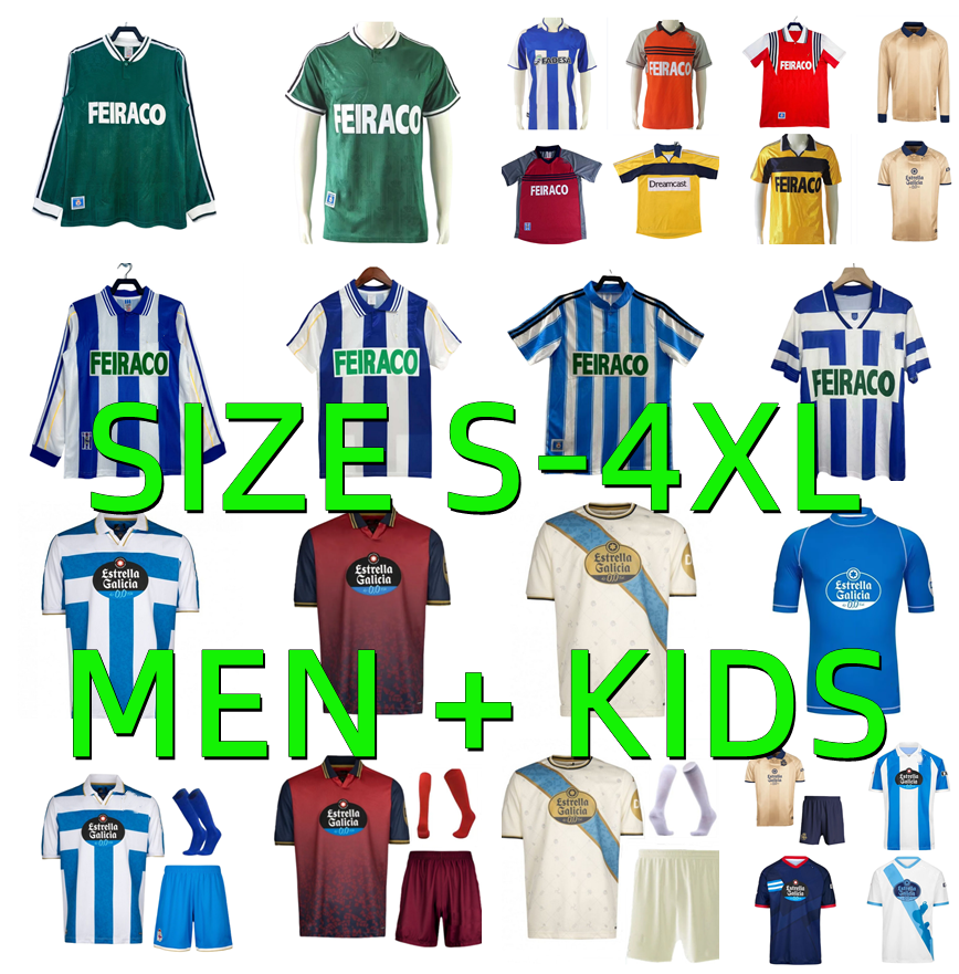 25 26 Deportivo de La Coruna Soccer Jerseys 2025 2026 MELLA D.VILLARES BARBERO DAVO YEREMAY CAYARGA 94 95 96 97 98 99 00 01 03 04 Retro MAKAAY bebeto Football shirt Men kids