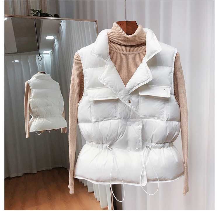 Light Down Vest Coat Women Bodywarmer Vest Windproof Lightweight Waistcoat Female White Gilets Windbreaker Down Coat JacketT251128
