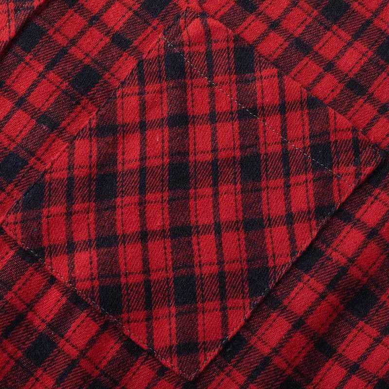 Men Shirt Plaid Flannel Casual Long Sleeve Red Checkered Loose Mens Slim Shirt Oversized Office Business Male Soft Male ShirtW251128 - view 6