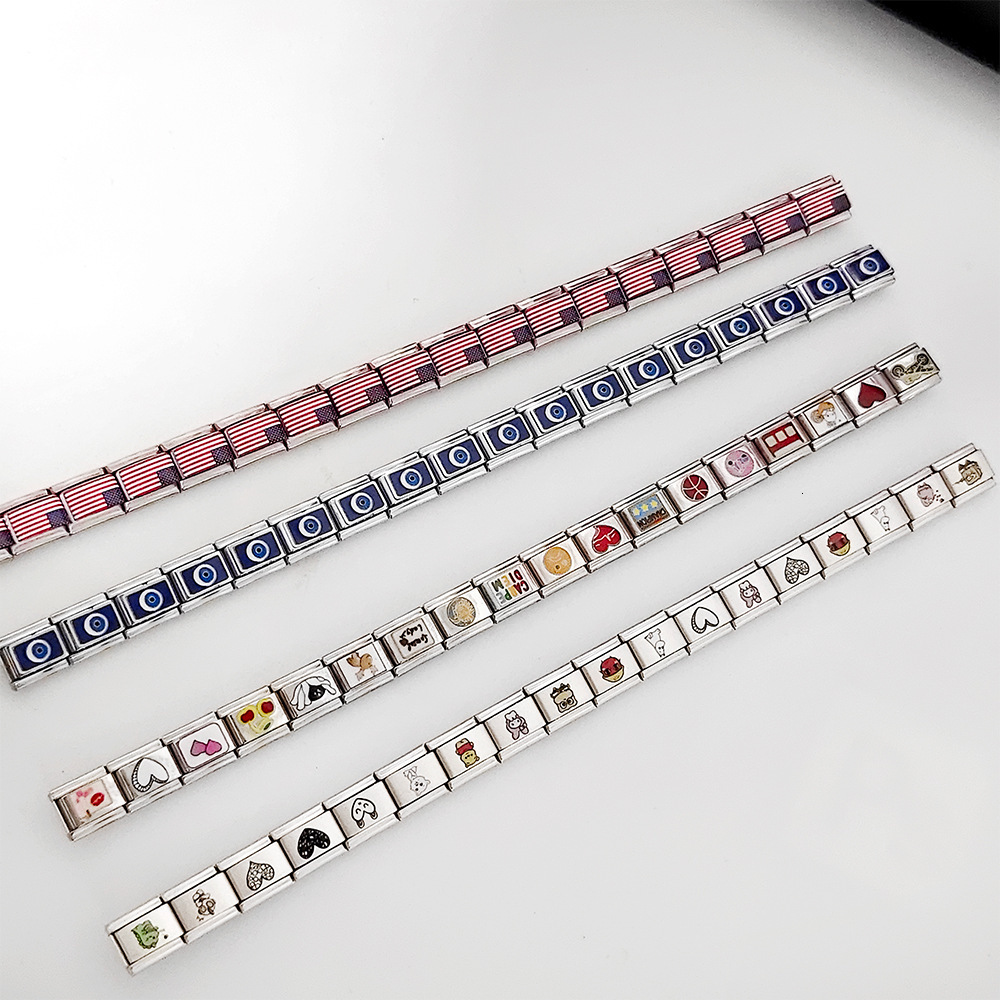 Italian module titanium steel DIY pattern free splicing detachable bracelet strap niche