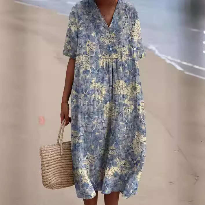 Dresses Women Designer Clothing Robe Dress Designer Floral Dress Vestido Calf 2025 New Clothing Womens Hot Product Comfortable Loose Printed Long Dres