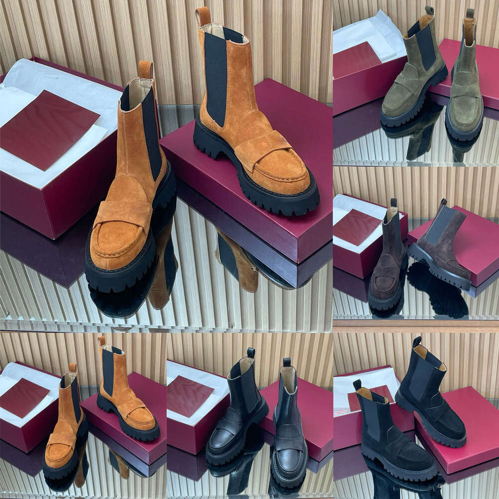 10 a Luxury Ankle Boots designer shoe Metal button Fashion Suede Round toe Chunky-heels Casual Platform Combat Knight Motorcycle Martin boots Holiday shoes