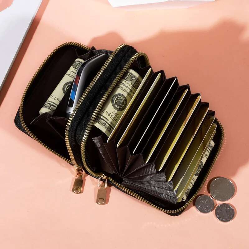 Women Short Style LycheePattern Fashion Large Capacity Multi CaroSlot Coin Purse With Zipper designer wallet