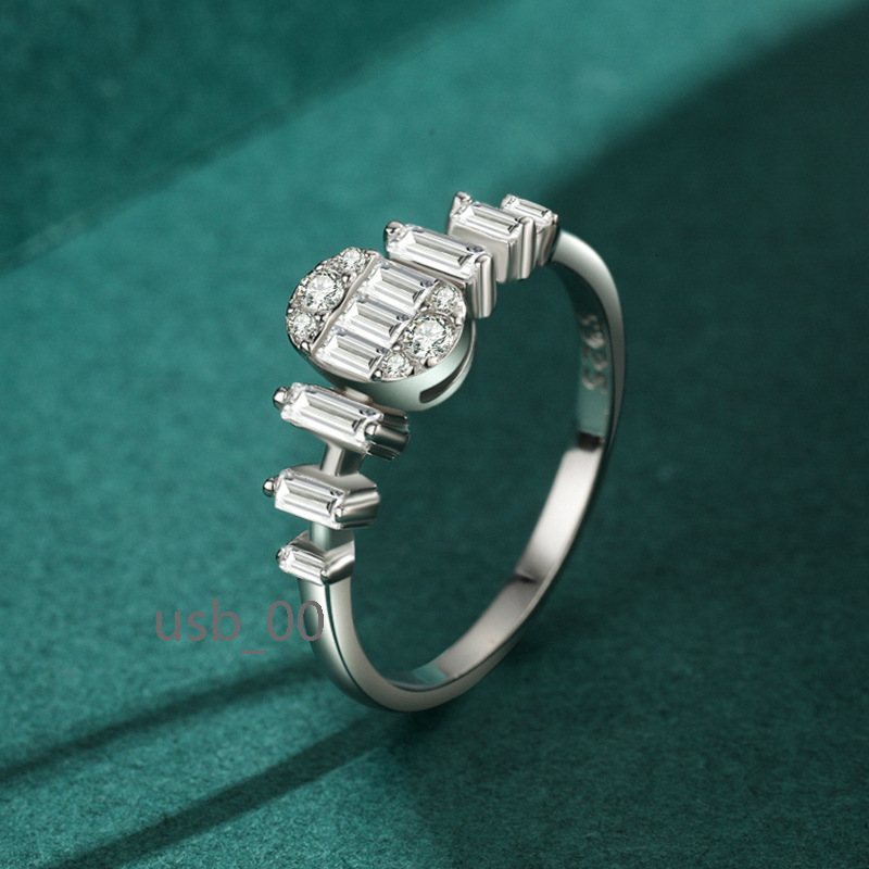 Wholesale Silver Wedding Ring Luxury Zircon Exquisite 925 Sterling Silver Casual Rings for Ladies