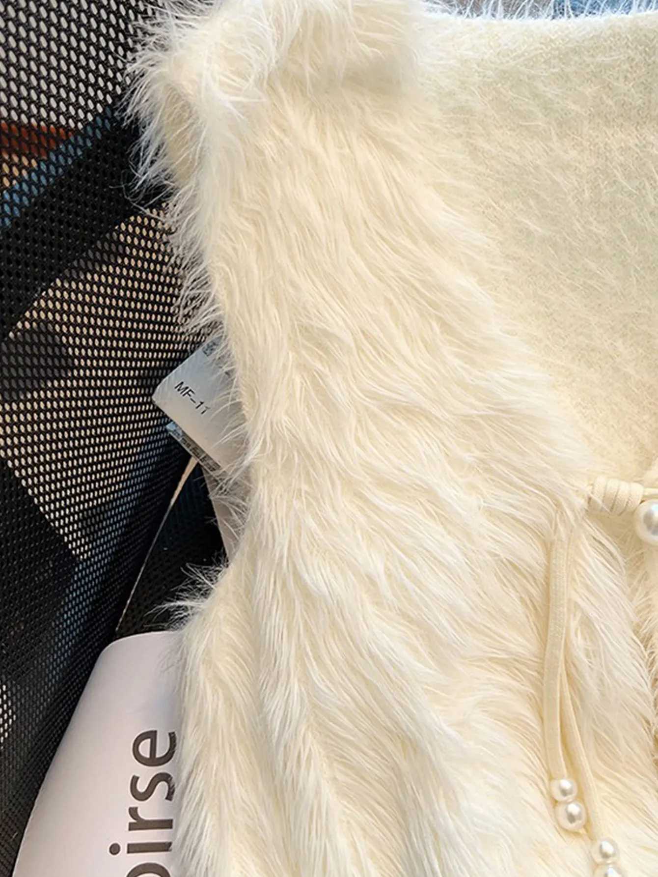 Knitted Vest Furry Style Soft and Comfortable Lace-Up Versatile Easy to Wear Cardigan Elegant and FashionableT251128