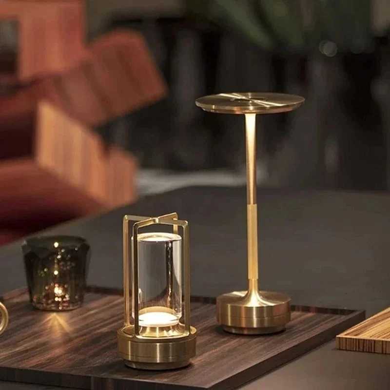 2024 USB Charging Table Lamp Aluminum Restaurant Bar Desk Lamp Dimming Atmosphere USB Charging Touch Switch Decoration M251128