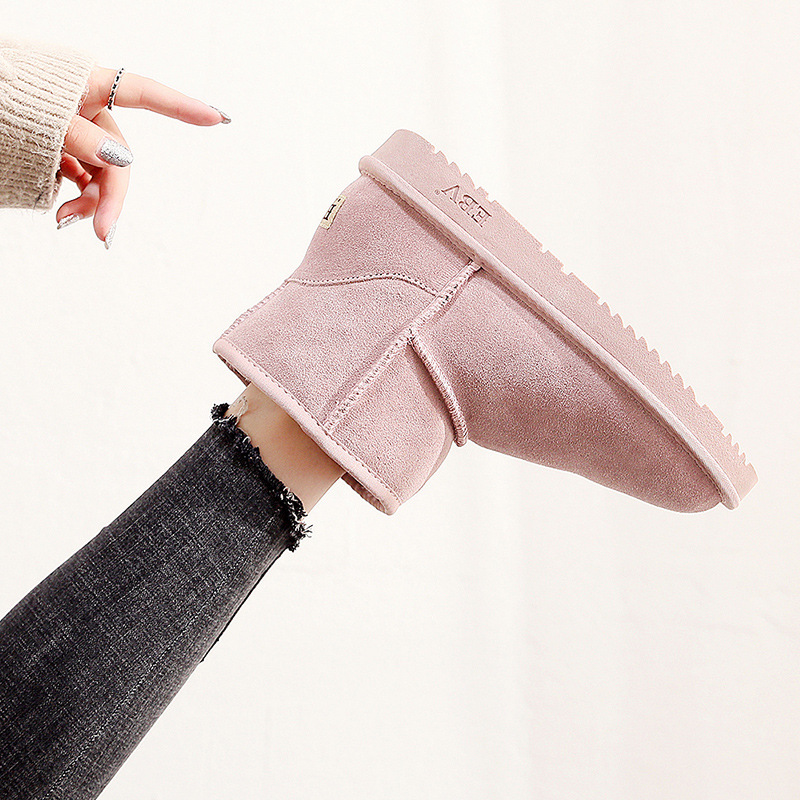 Winter Warm Designer Boots Women's Genuine Leather Short Snow Boots, Thermal Fur Lined Ankle Booties, Sheepskin Winter Boots Free Shipping